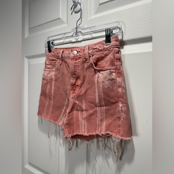 J Brand Women’s Jules High Rise Short Raw Cut Rigid Denim Pink Painted Portal 24 - Picture 4 of 8